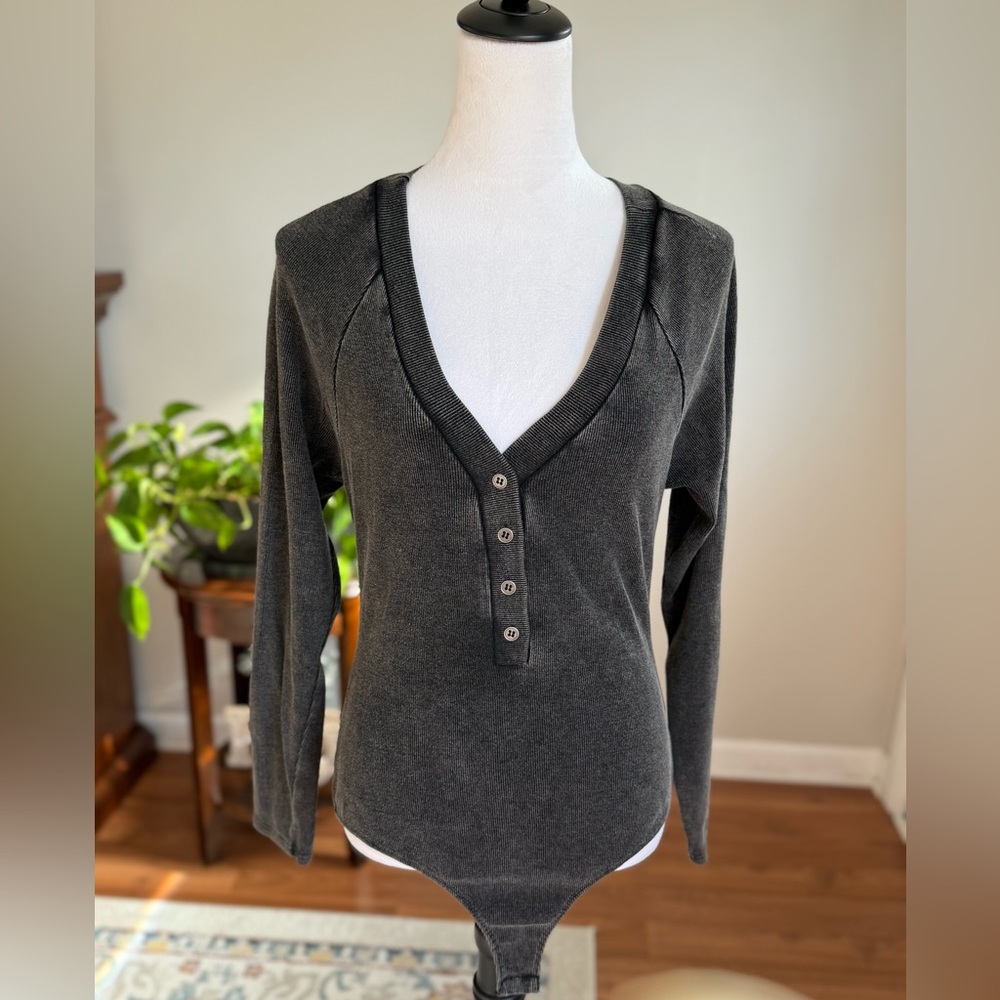 Heyson Bodysuit- Charcoal Grey, New w Tags